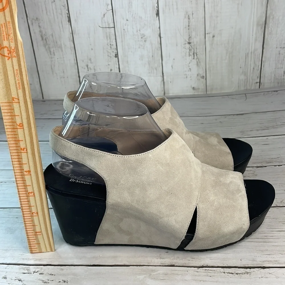 Dr Scholl's Look New Taupe Suede Weslyn Wedge Sandal